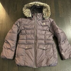 Girls The North Face down parka size large 14/16.  Great condition
